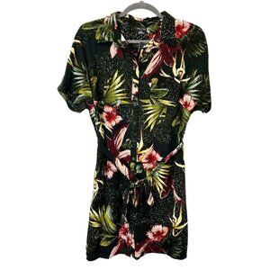NEW City Chic Shirt Dress Womens Size 16 Tie Waist Tropical Beach Vacation